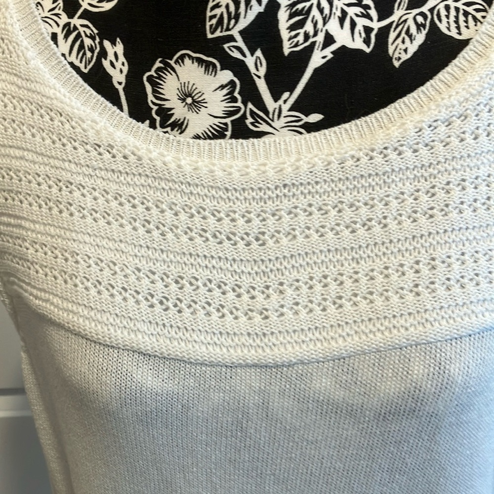 Talbots Creamy White Ribbed Relaxed Tank Top - Picture 6 of 10